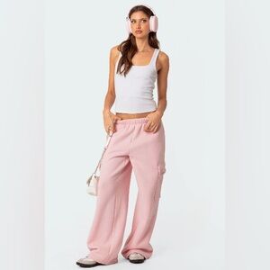 Edikted Light Pink Cargo Joggers